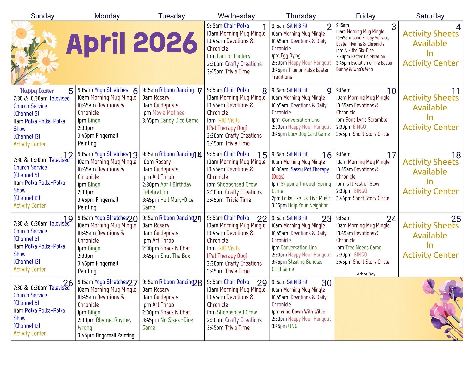 April Calendar