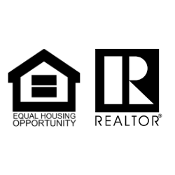 A black and white logo for equal housing opportunity and realtor