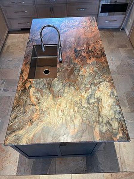 Countertop and sink