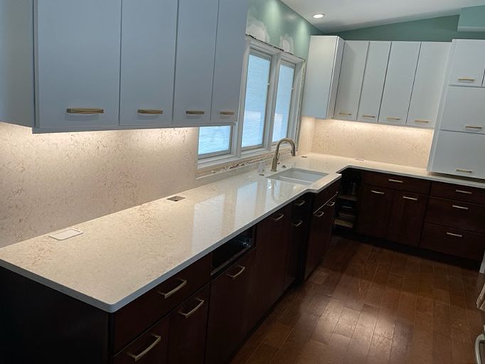 Countertop and sink