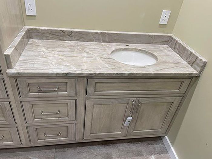 Countertop and sink