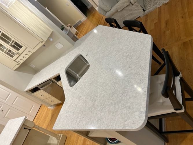 Countertop and sink