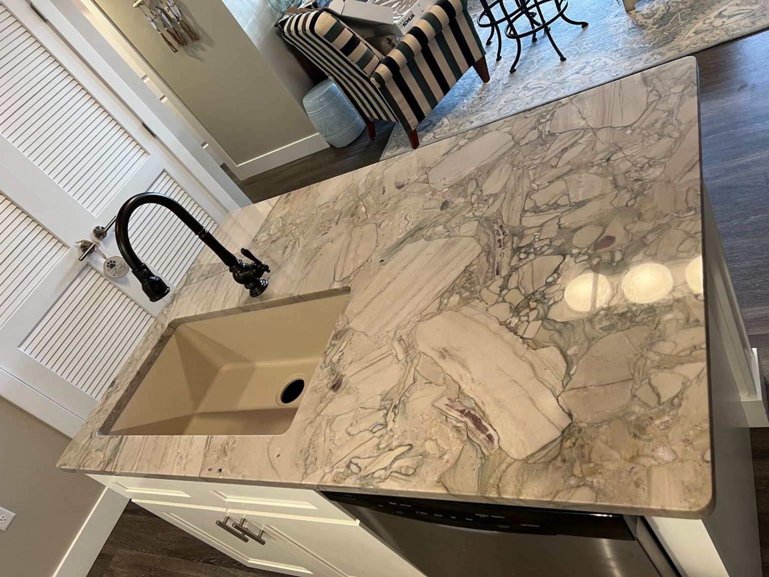 Countertop and sink