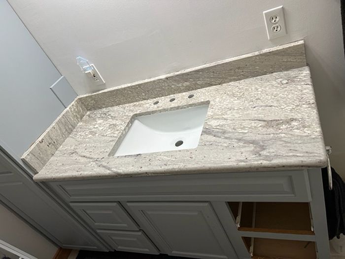 Countertop and sink
