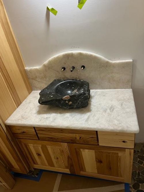 Countertop and sink
