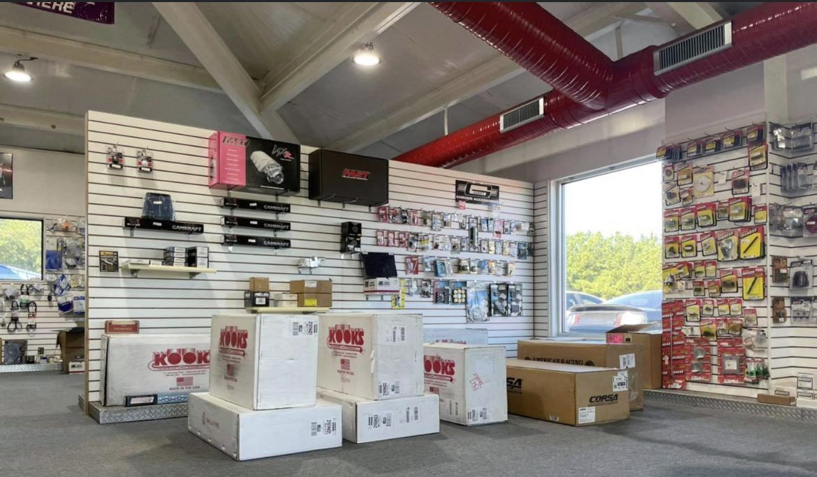 A store filled with lots of boxes and boxes on the floor.