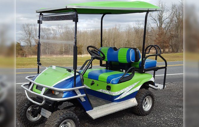 Green Golf Cart