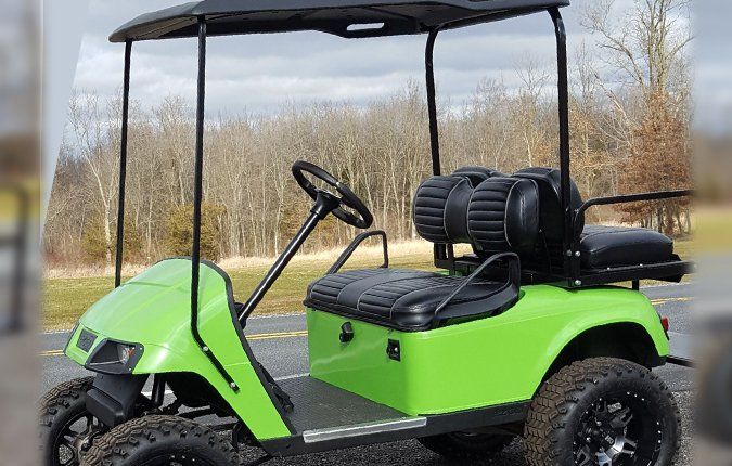 Green Golf Cart
