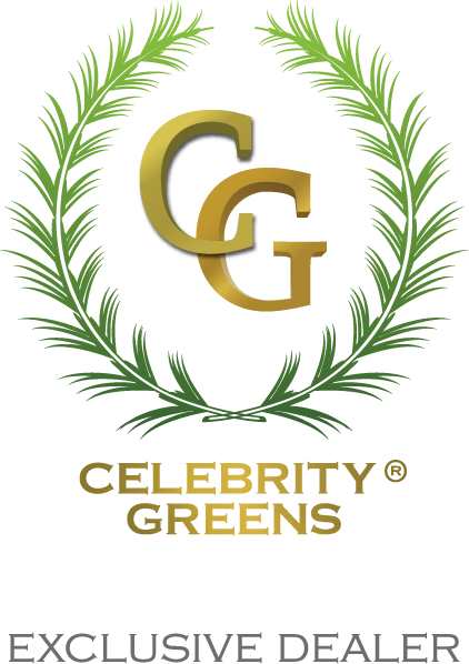 Celebrity Greens logo with gold 