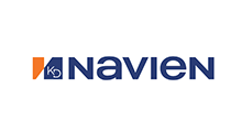 The KD Navien logo featuring an orange triangle, a blue square with the letters KD, and the blue text 