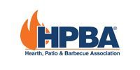 HPBA logo with orange flame and blue letters, Hearth, Patio & Barbecue Association