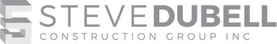 Steve Dubell Construction Group Inc. logo with 3D building graphic and text.