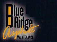 the blue bridge asphalt maintenance logo is on a black background.