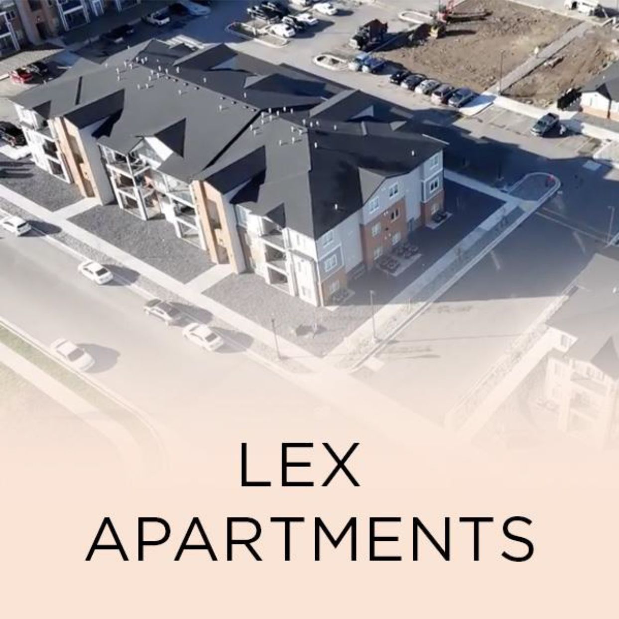 An aerial view of a lex apartment complex
