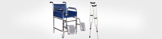 Wheelchair and crutches