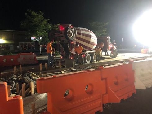 Night Cement Pour