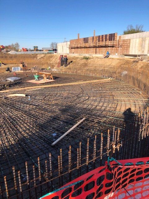 a massive round construction site