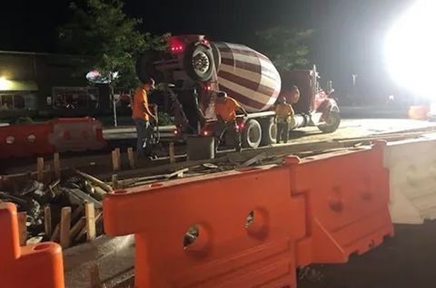 Night Cement Pour