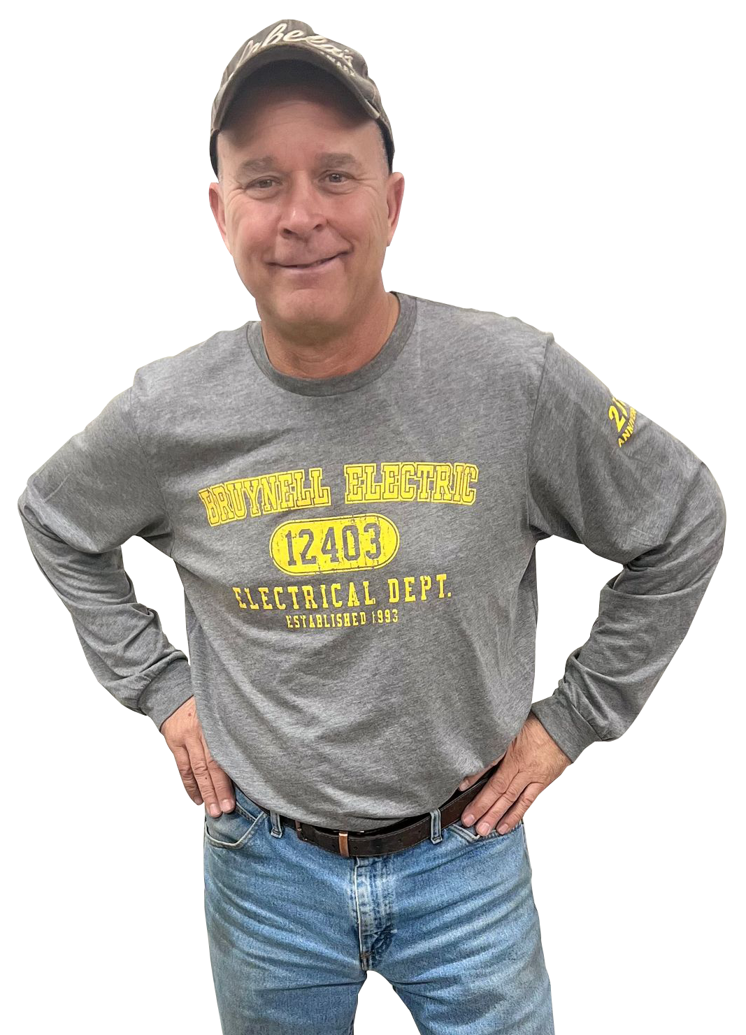 a man wearing a gray shirt