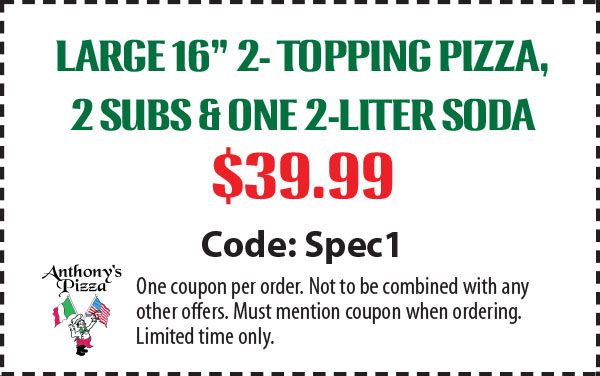 Anthony's Pizza Specials | Martinsburg, WV