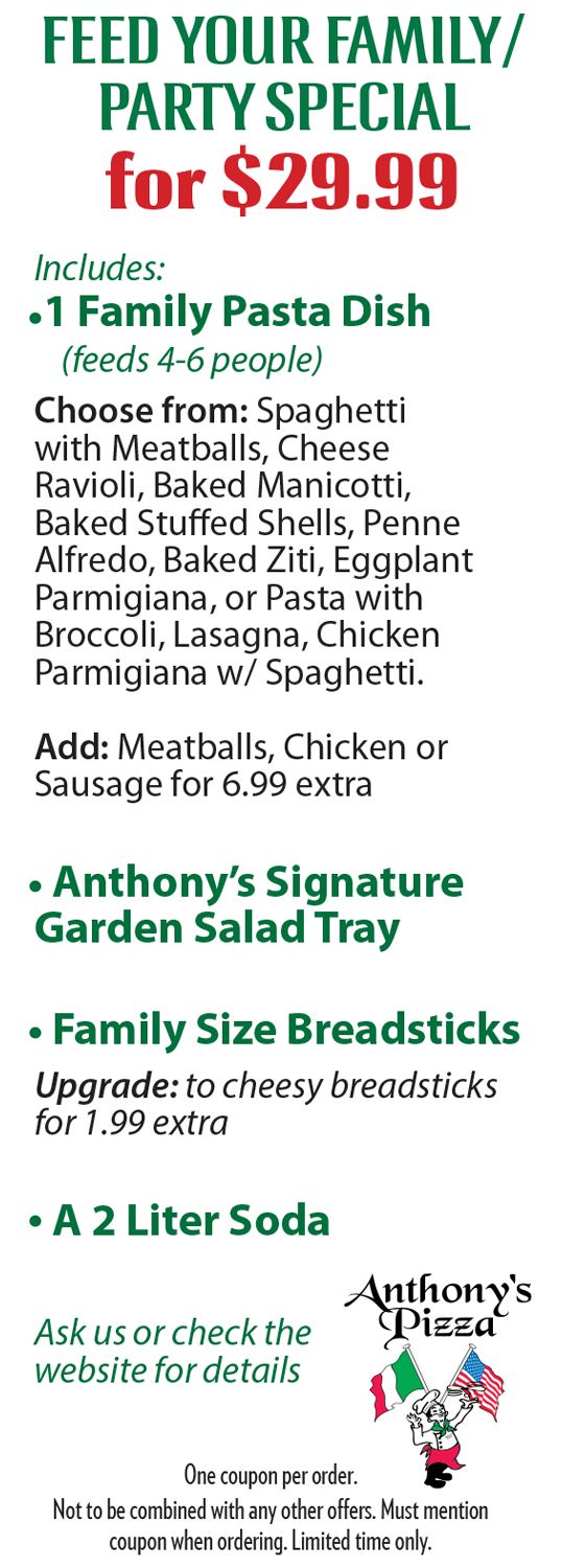 Anthony s Pizza Specials Martinsburg WV