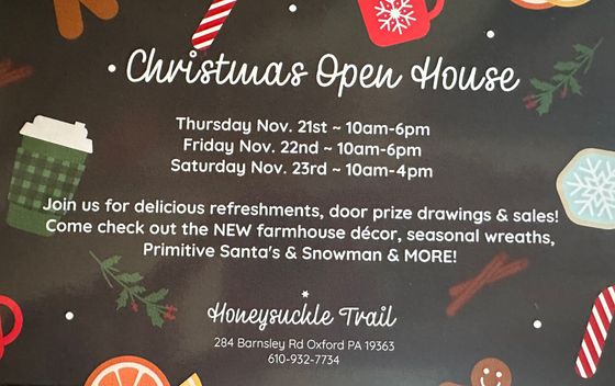 Christmas open house sign