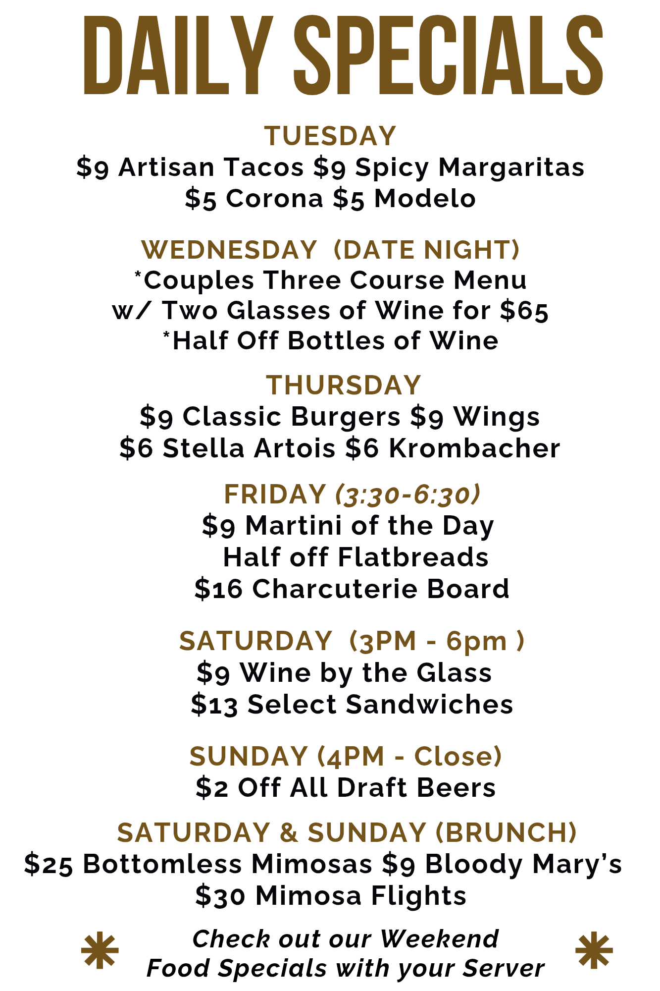 Daily Specials