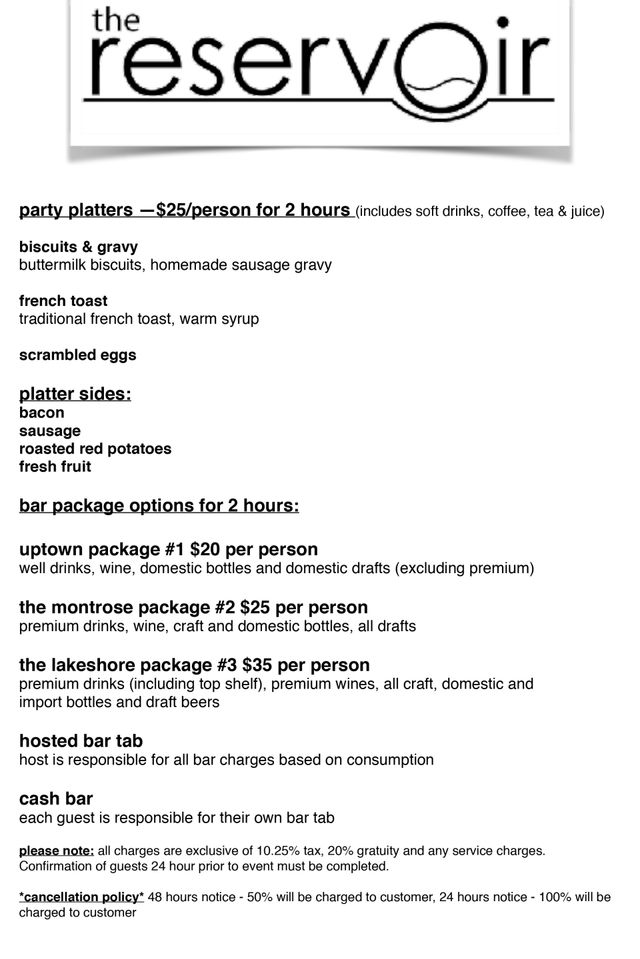 Party Package Options