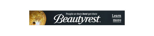 A beautyrest logo with a picture of a dog on it