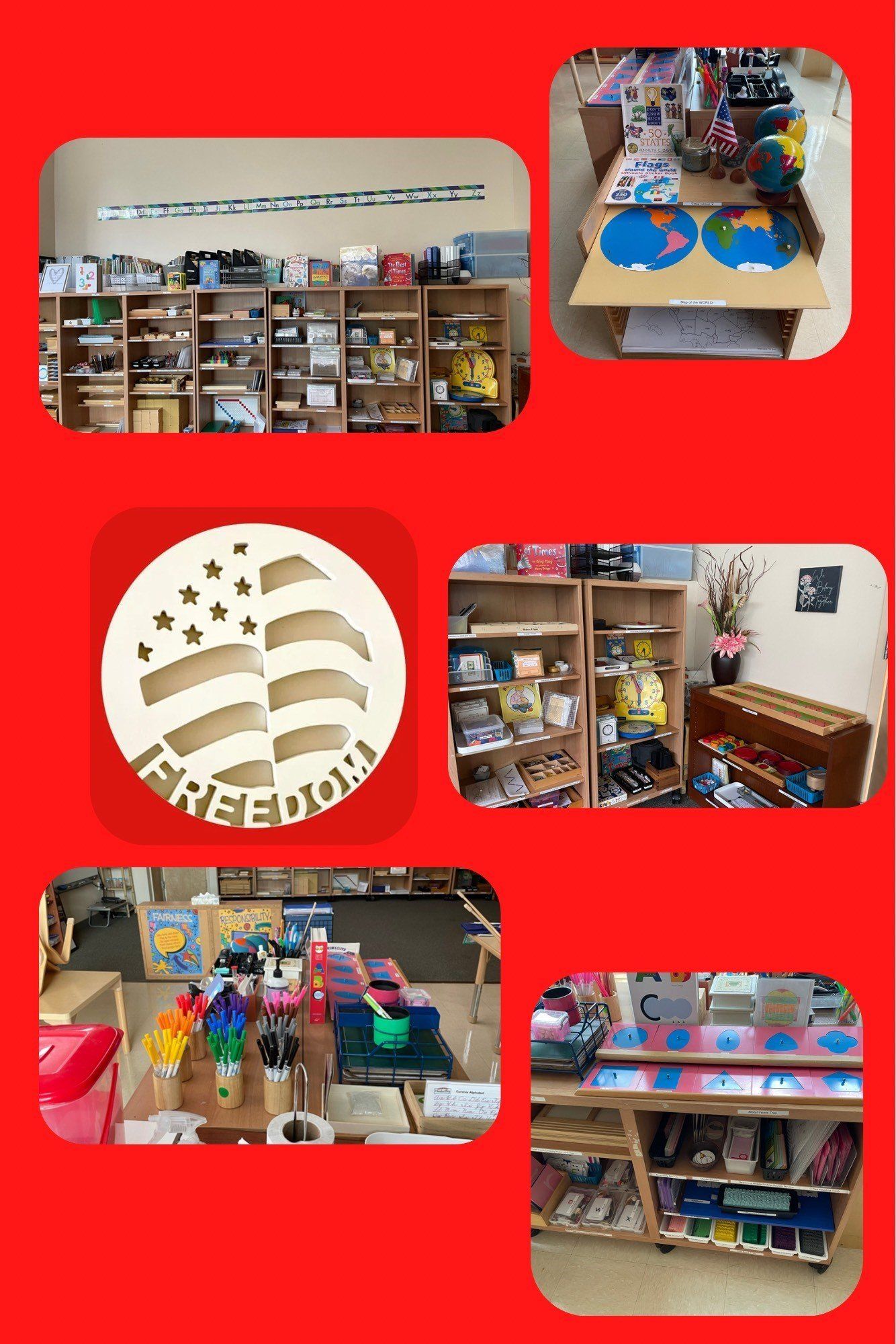 Ridgewood Montessori School's lower elementary math work space