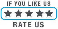 A sign that says `` if you like us rate us '' with four stars.