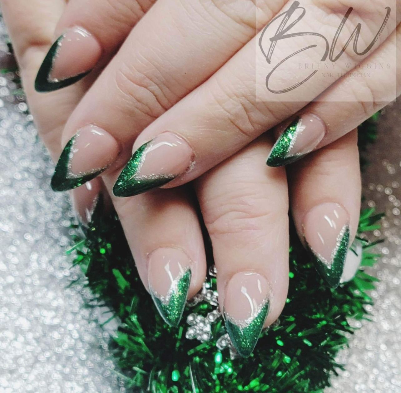 Green tip nails