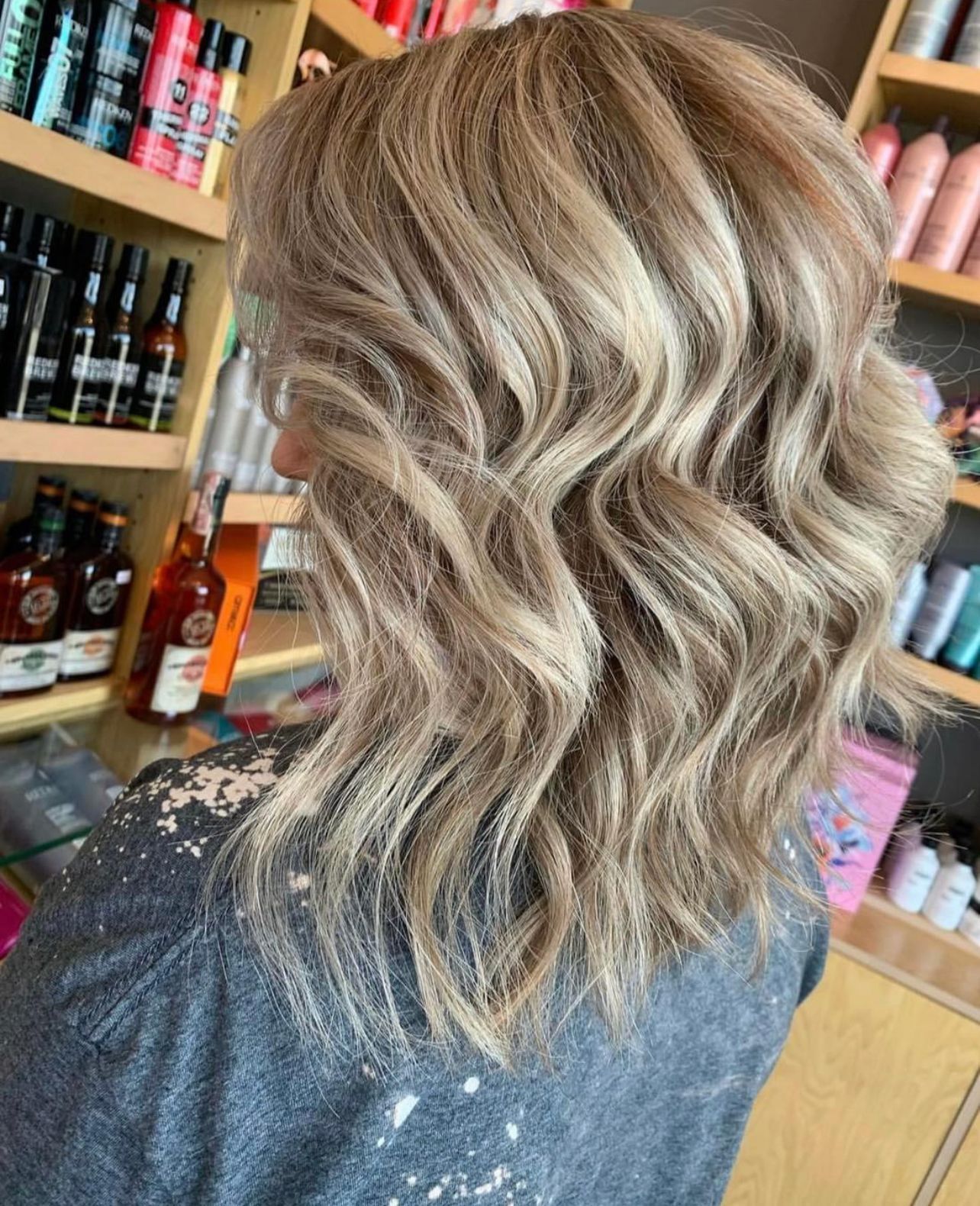 Blonde curly hair