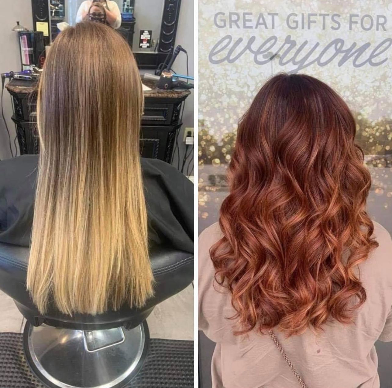 Before and after curly hair