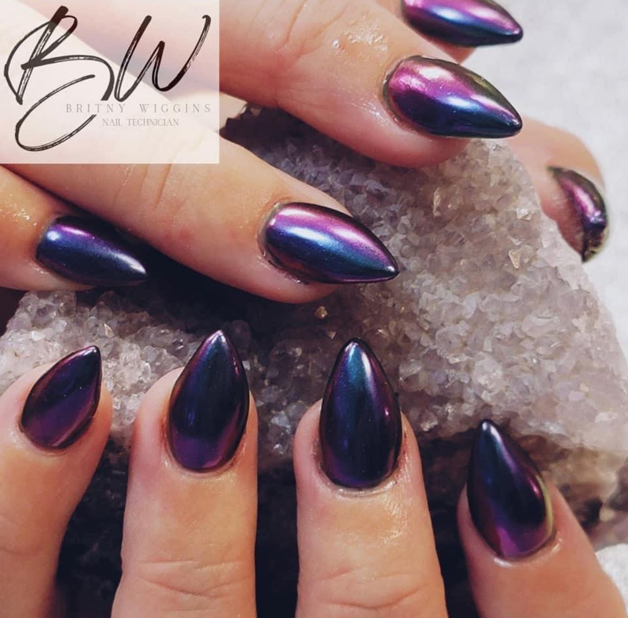 Aubergine colored nails