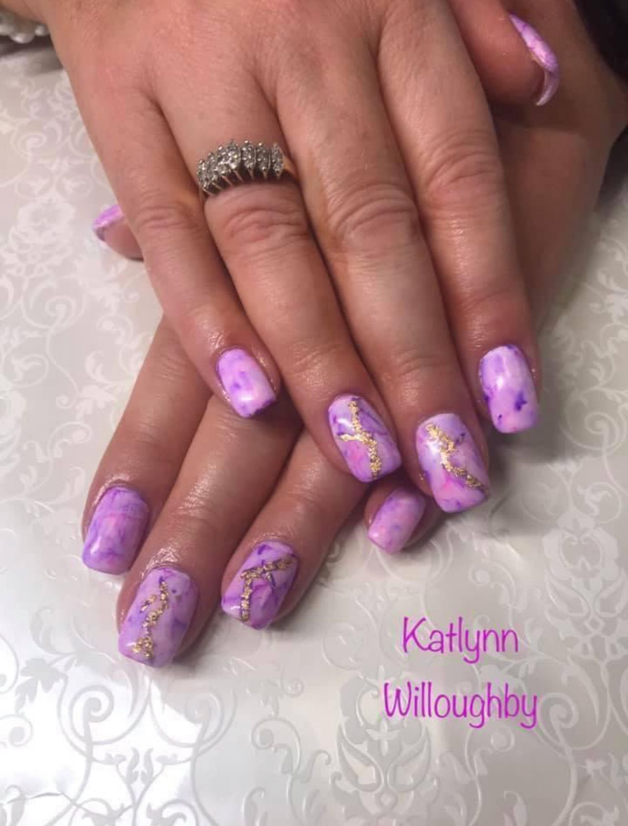 Pink and purple nails