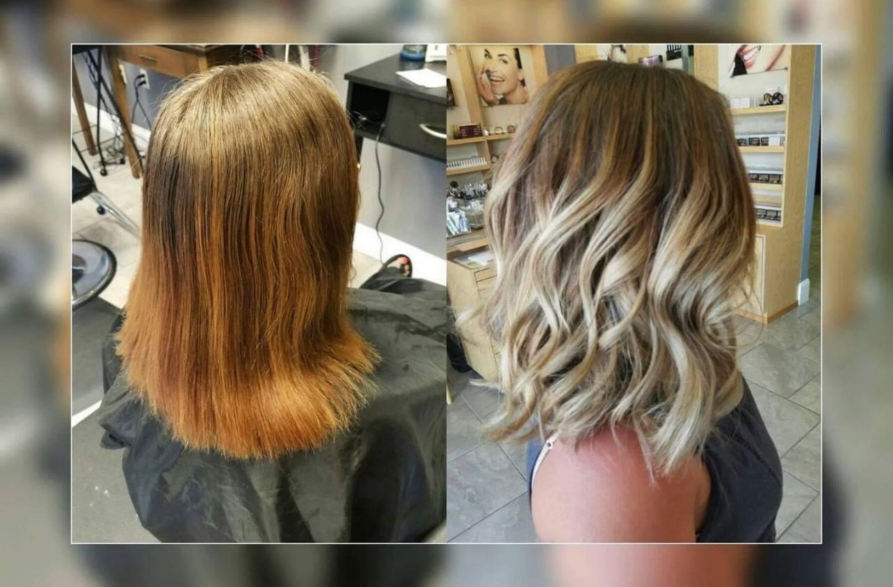 Before and after hairdo