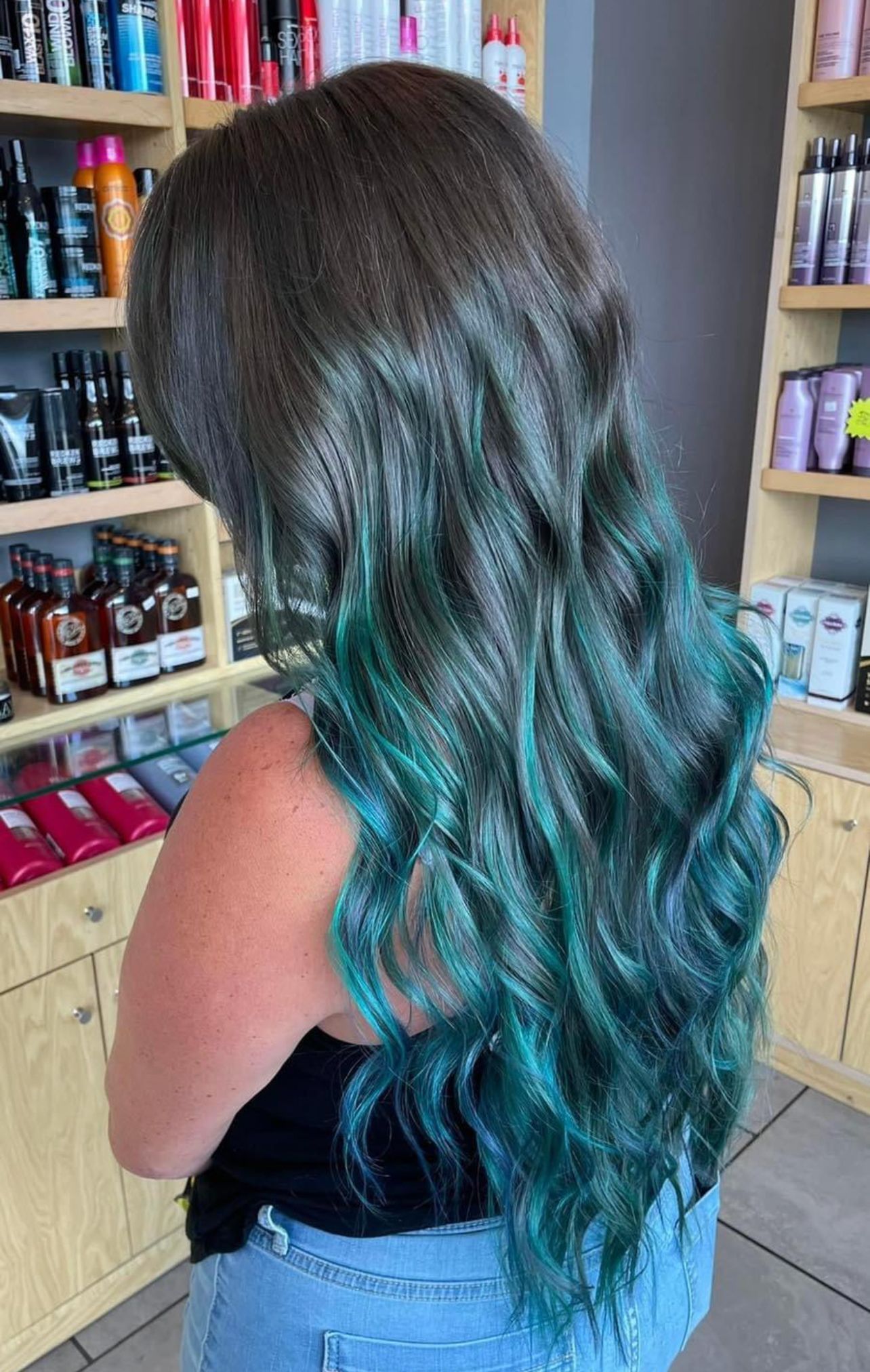 Teal colored highlights