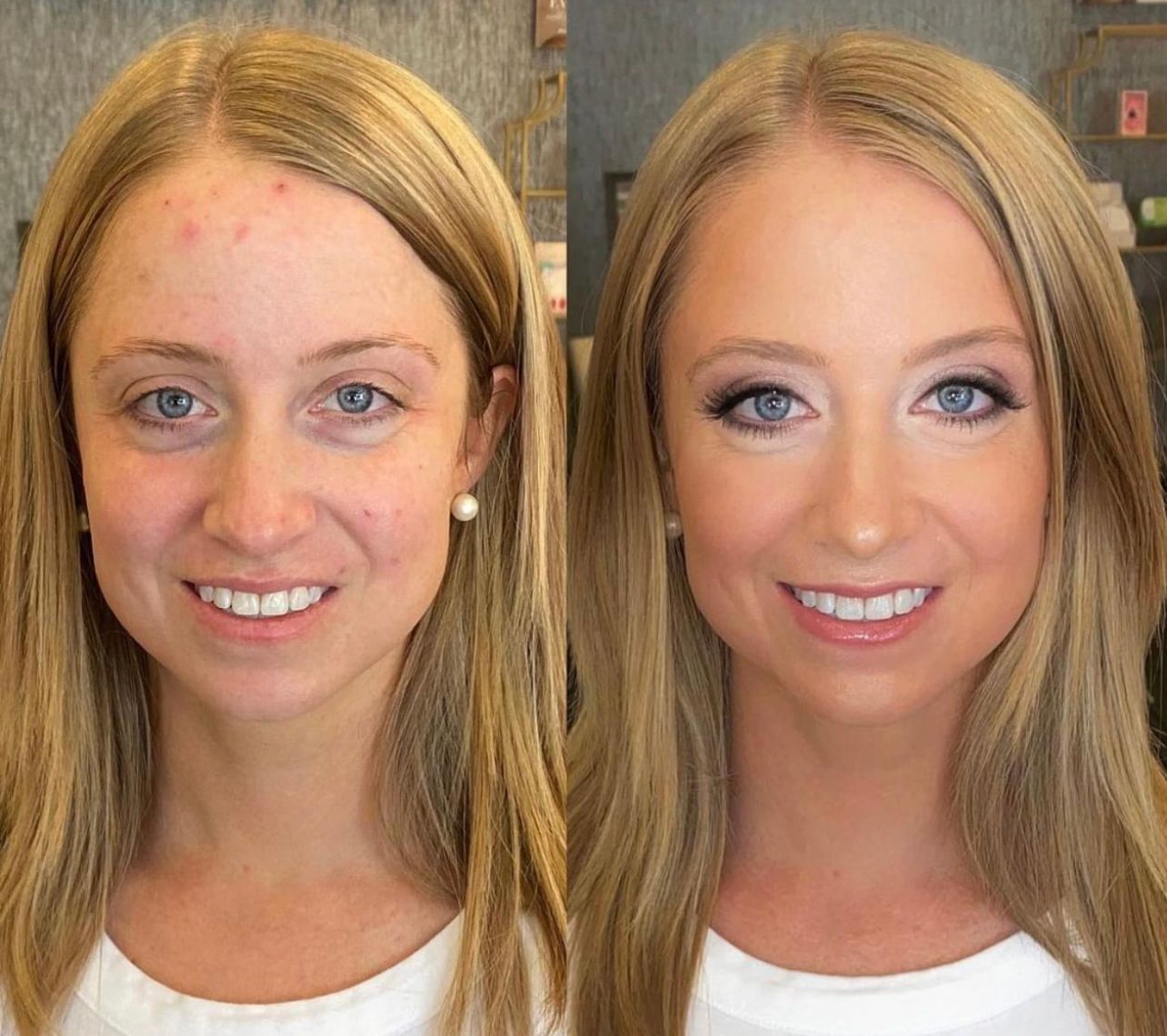 Before and after hair and makeup