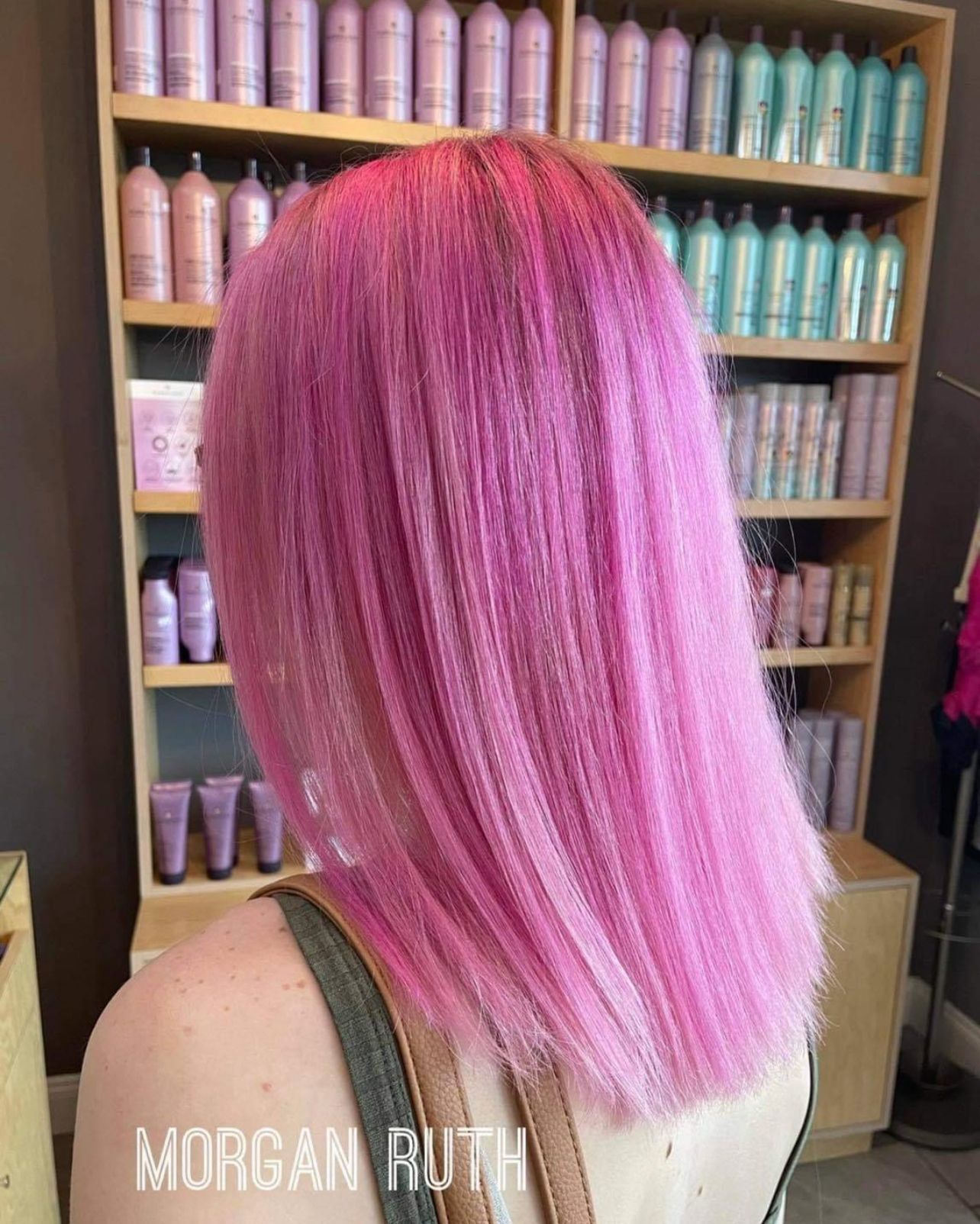 Pink colored hair
