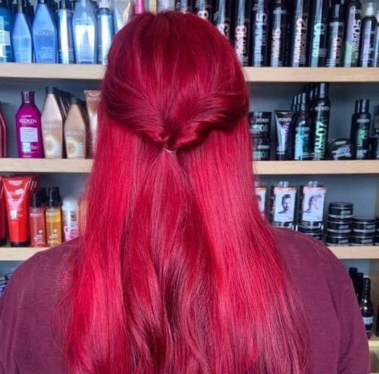 Long red hair