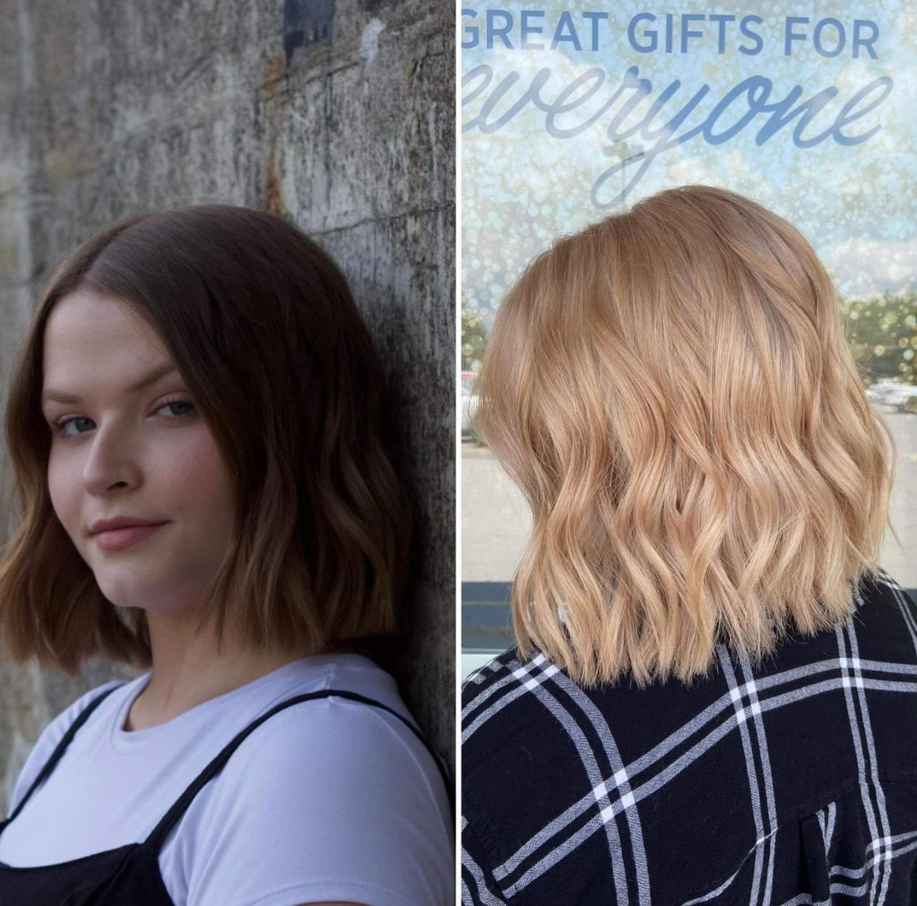 Before and after short hair treatment