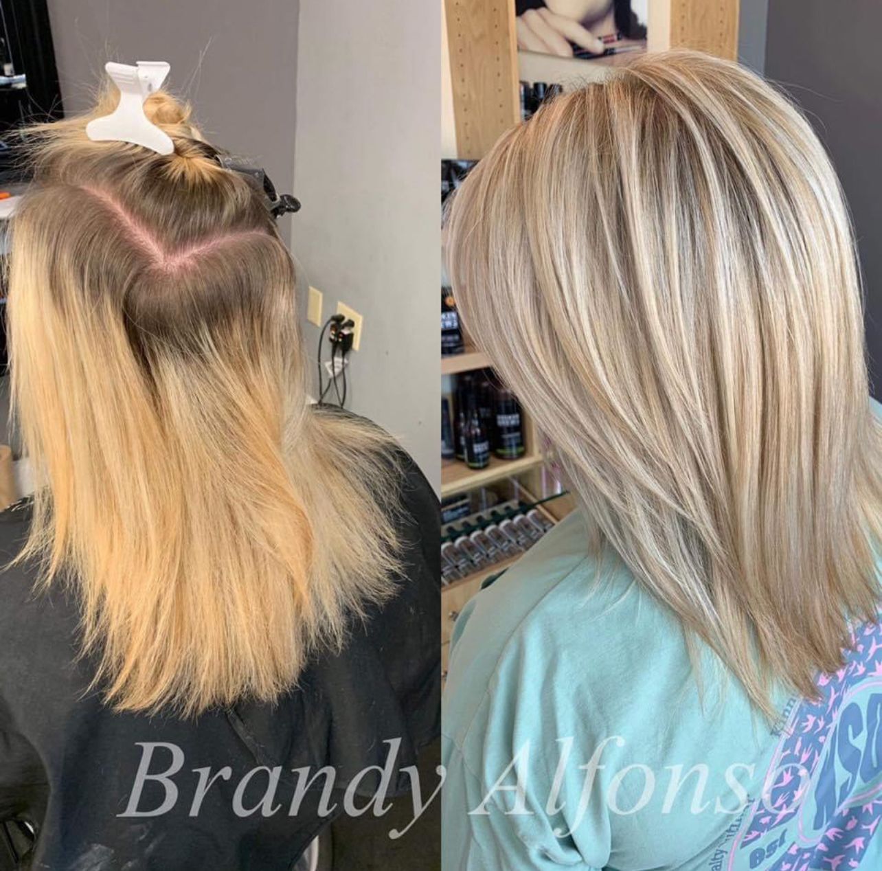 Before and after hair transformation