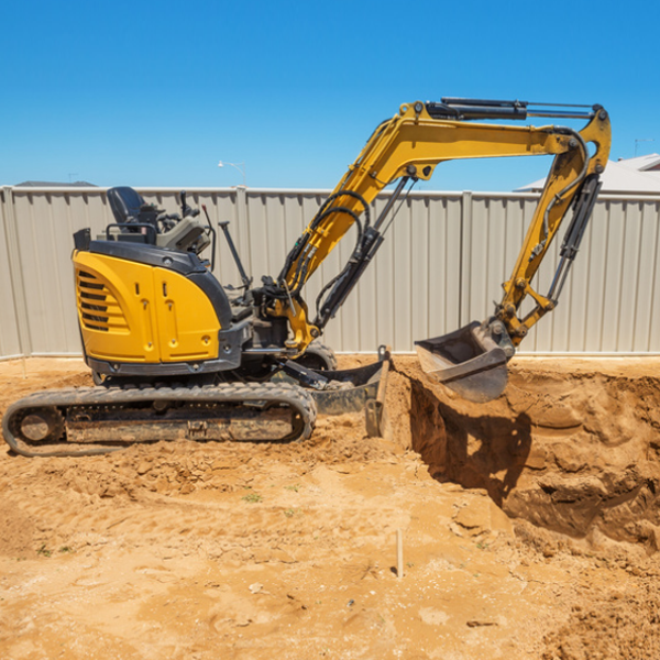 excavation on backyard