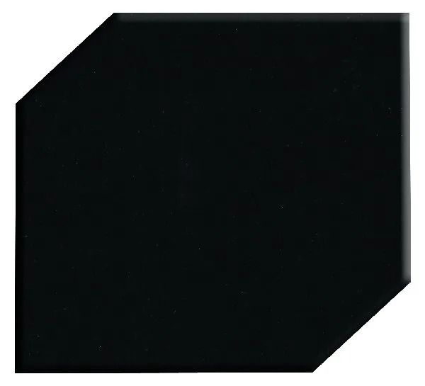 Black octagonal shape with clipped corners on a white background