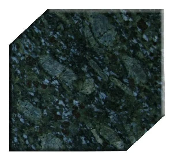 Dark green and black marbled tile with beveled corners