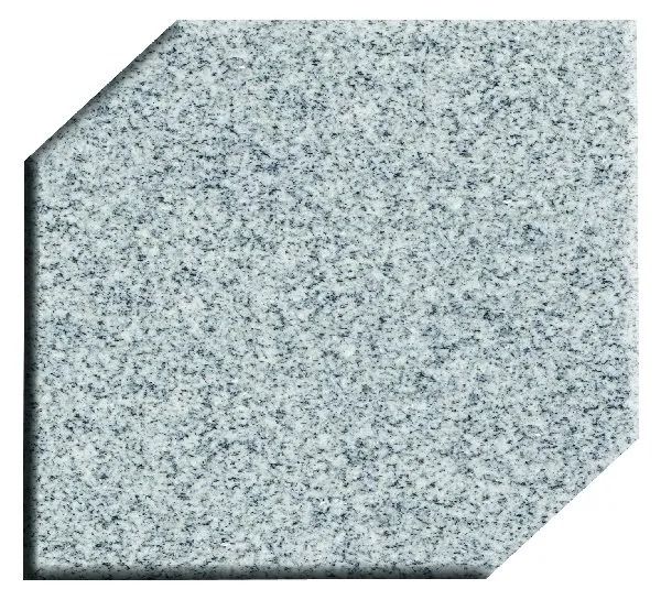 Gray speckled stone tile with clipped corners on a white background