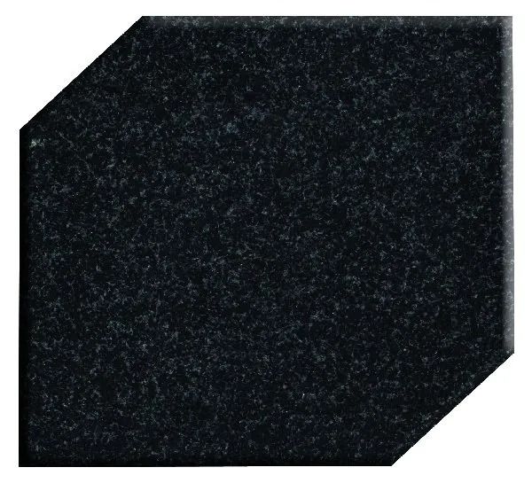 Black speckled stone tile with clipped corners