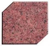 Pink speckled granite tile with beveled corners