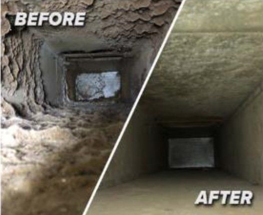 Air duct cleaning before and after
